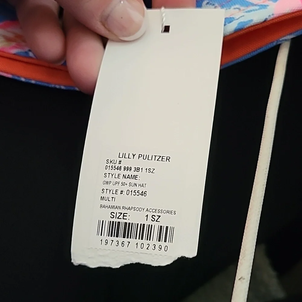 Lilly Pulitzer Reversible Canvas SunHat Multi Bahamian Rhapsody&Flamingo Feather - Picture 5 of 5